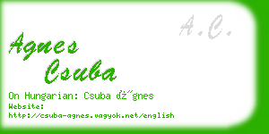 agnes csuba business card